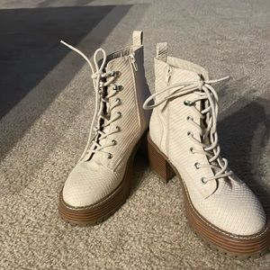Mia cream skin boots